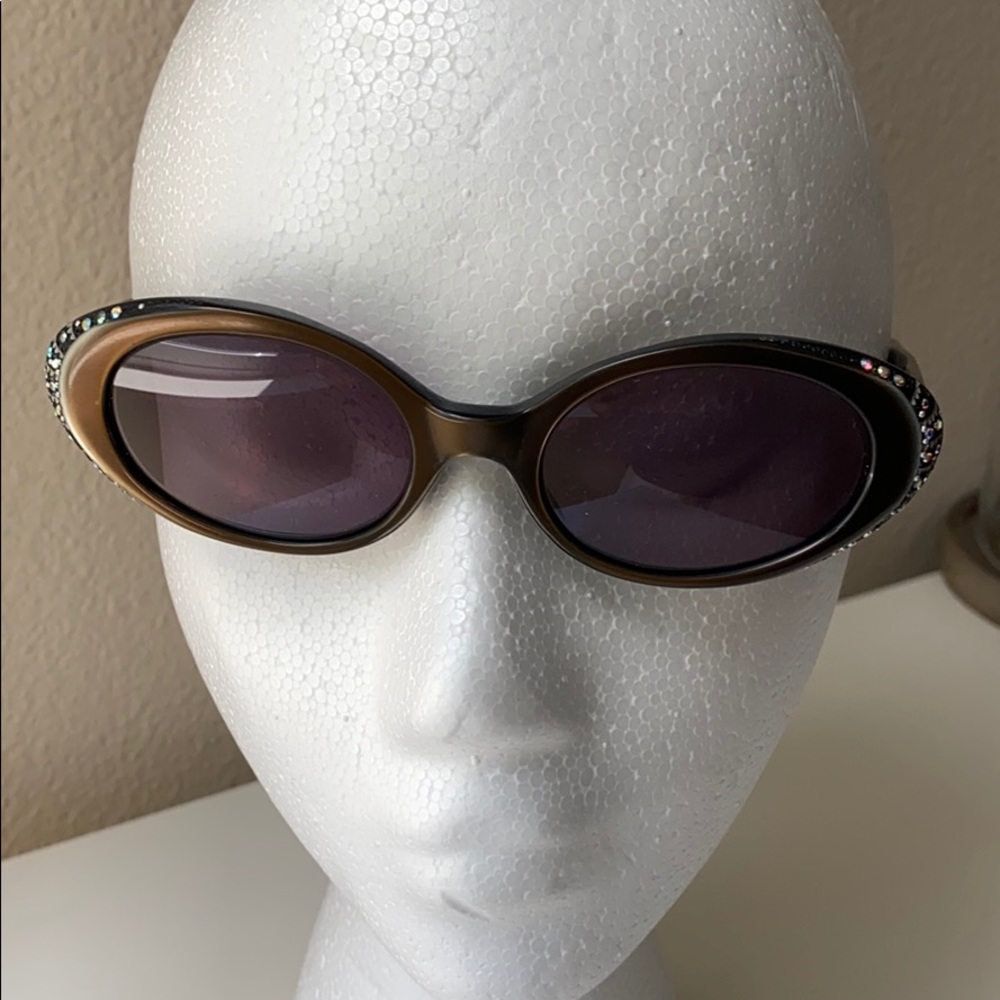 Vintage Sunglasses w AB Crystals & Etching Details